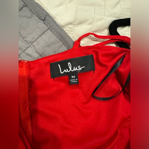 Lulu’s Dance of Romance Red Lace Cold-Shoulder Midi Dress - Picture 8 of 12